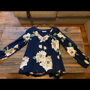 Navy floral dress